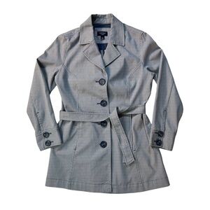 Sonoma Life + Style Trench Coat Jacket Belt Button Petite Small Striped …